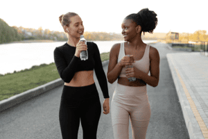Women taking a break from workout